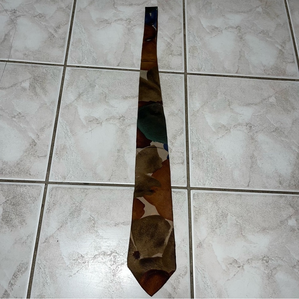 Via Manzoni Vintage Mens Necktie Tie 100% Italian silk